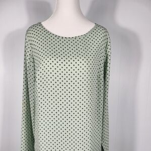 Ana Tayor Green Polka Dot Blouse Size S